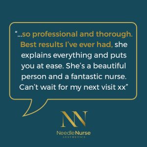 Testimonial 2024 Aesthetics treatments from an NHS Nurse in Washington UK